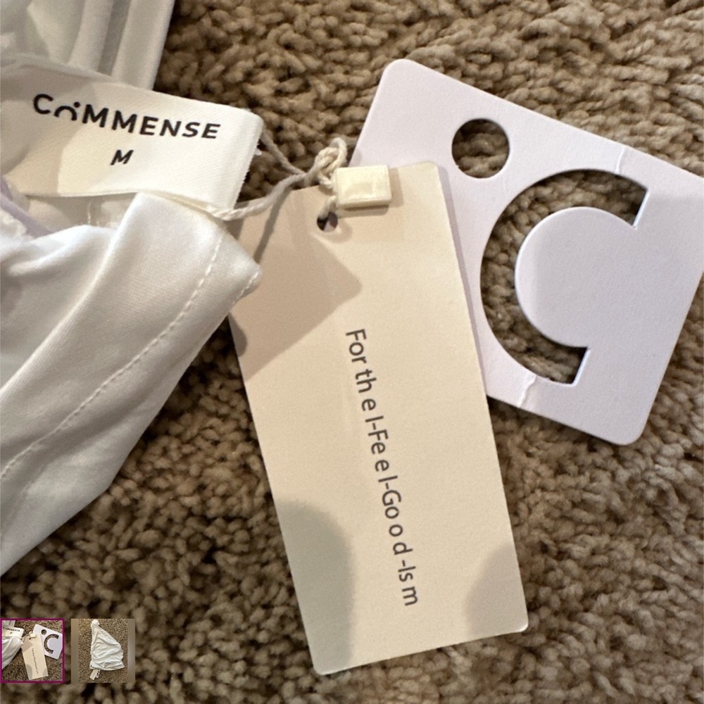 Commense NWT white flower one shoulder top - Picture 2 of 3